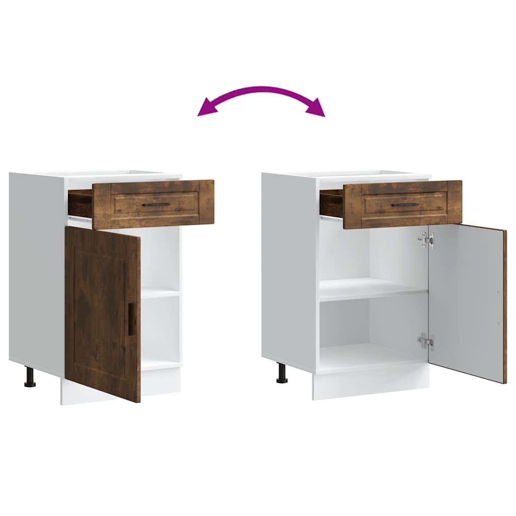 Base da Cucina Porto Rovere Fumo in Legno Multistrato - homemem39