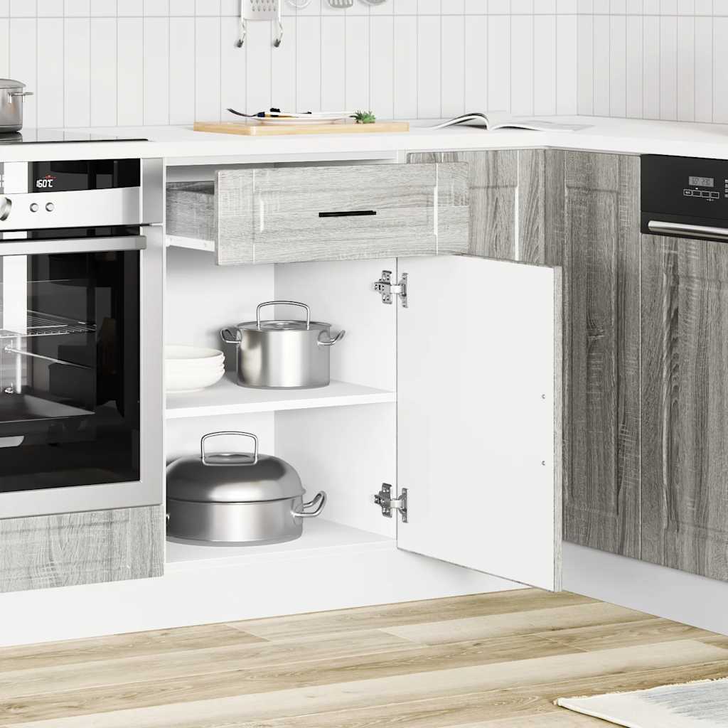 Base da Cucina Porto Grigio Sonoma in Legno Multistrato - homemem39