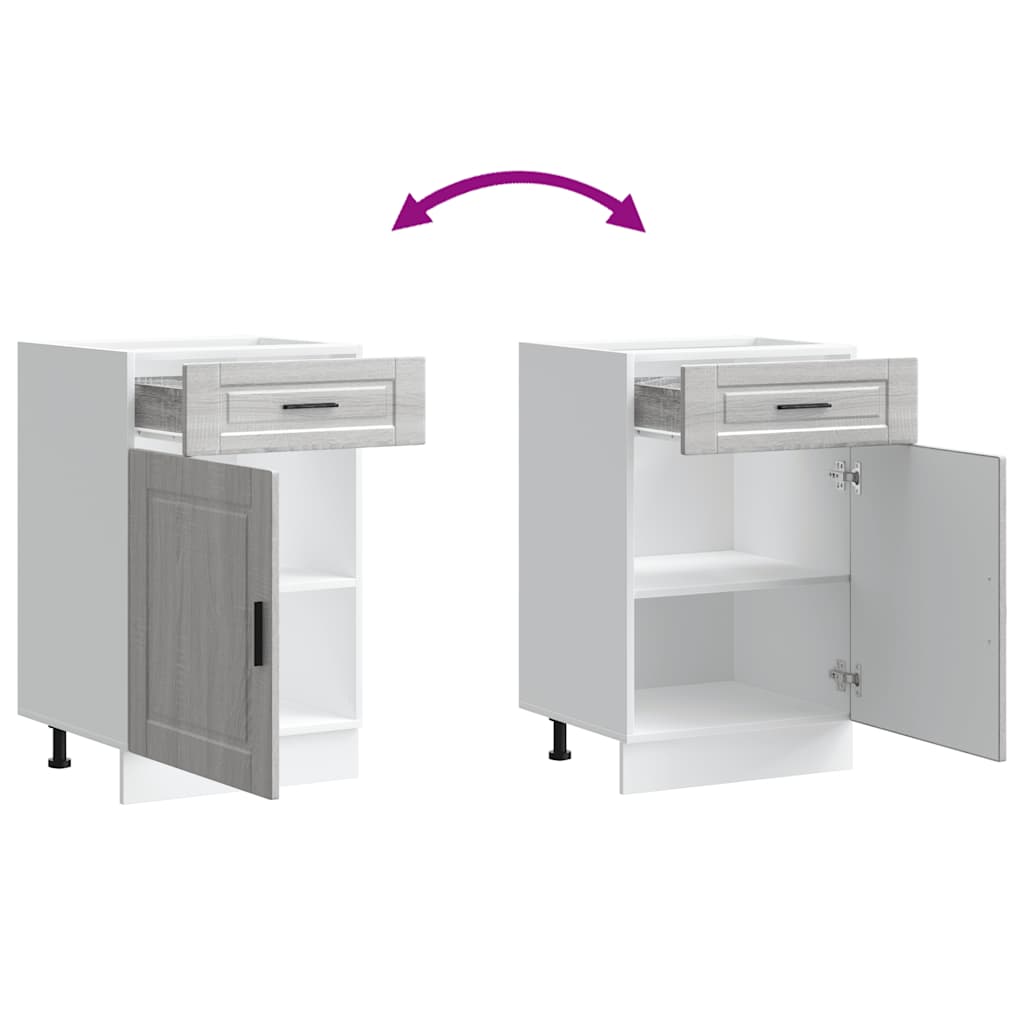 Base da Cucina Porto Grigio Sonoma in Legno Multistrato - homemem39