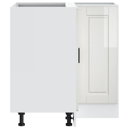 Base ad Angolo Cucina Porto Bianco Lucido in Legno Multistrato - homemem39