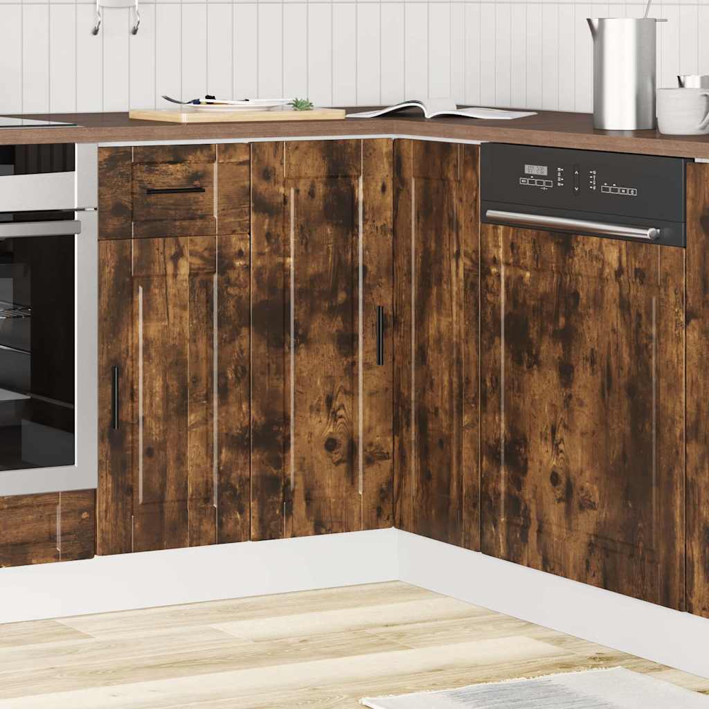 Base ad Angolo Cucina Porto Rovere Fumo in Legno Multistrato - homemem39