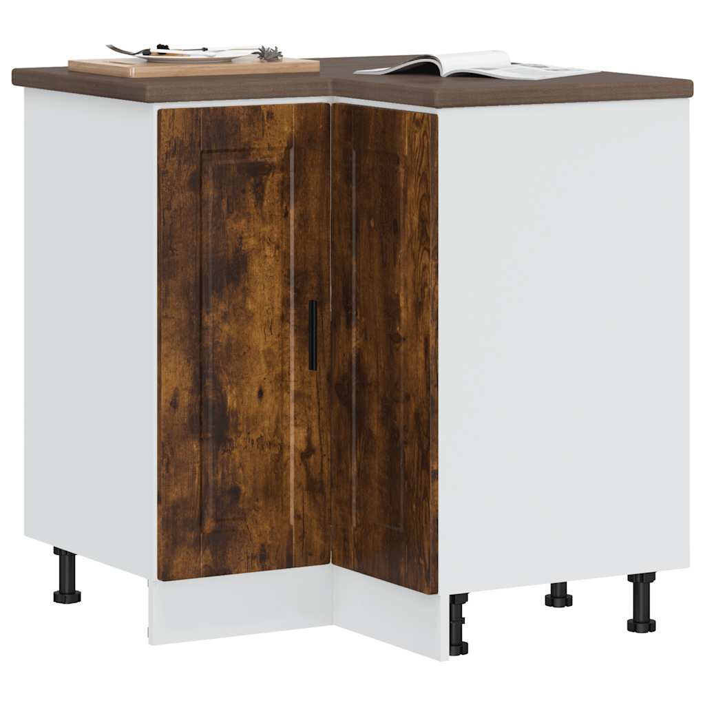 Base ad Angolo Cucina Porto Rovere Fumo in Legno Multistrato - homemem39