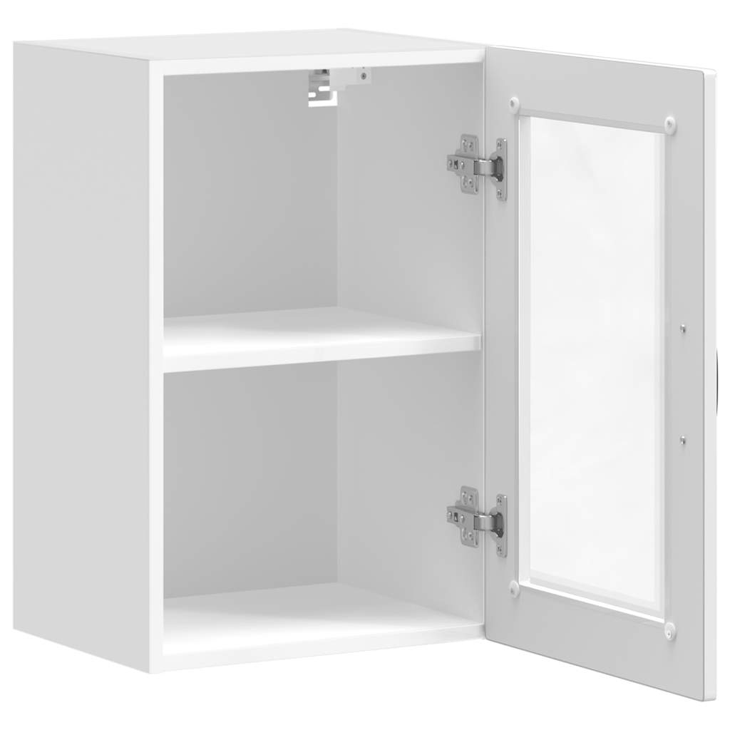 Pensile da Cucina con Porta in Vetro Porto Bianco Lucido - homemem39