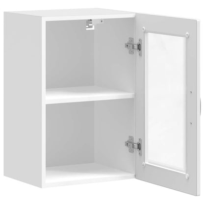 Pensile da Cucina con Porta in Vetro Porto Bianco Lucido - homemem39