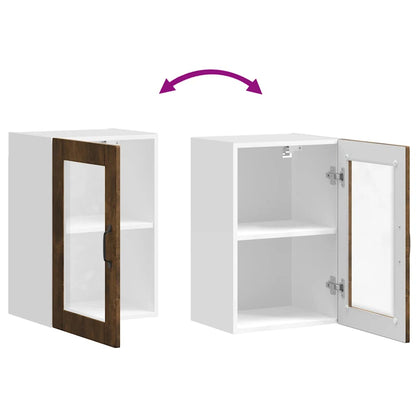 Pensile da Cucina con Porta in Vetro Porto Rovere Fumo - homemem39