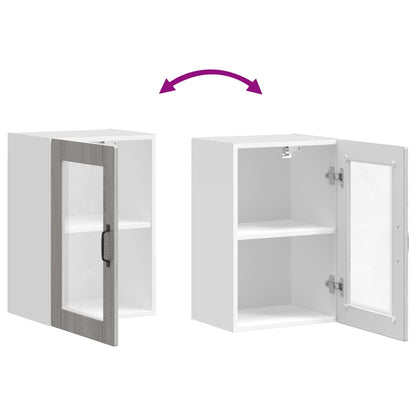 Pensile da Cucina con Porta in Vetro Porto Grigio Sonoma - homemem39