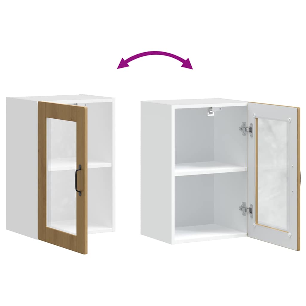 Pensile da Cucina con Porta in Vetro Porto Rovere Artigianale - homemem39