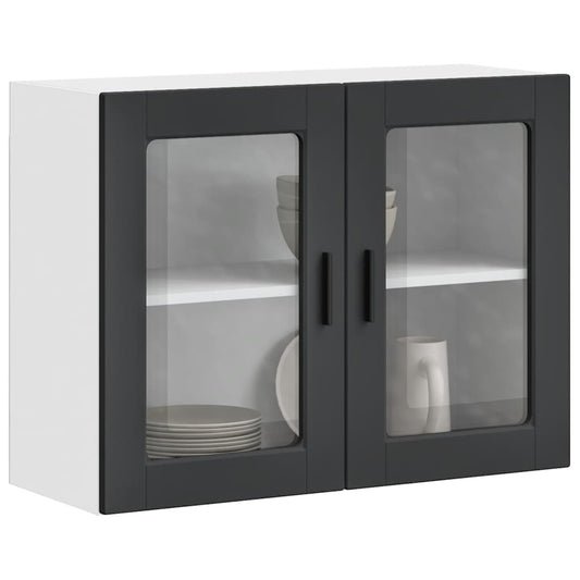Pensile da Cucina con Porta in Vetro Porto Nero | homemem39