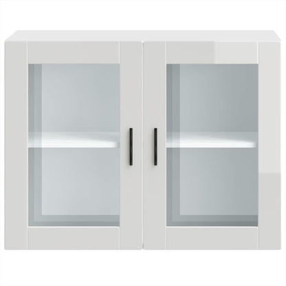 Pensile da Cucina con Porta in Vetro Porto Bianco Lucido - homemem39