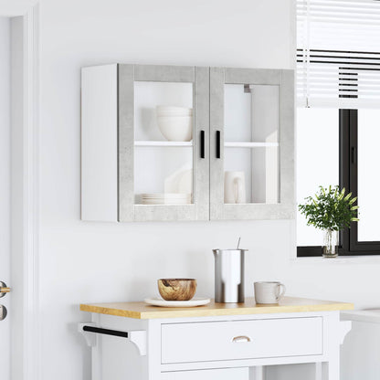 Pensile da Cucina con Porta in Vetro Porto Grigio Cemento