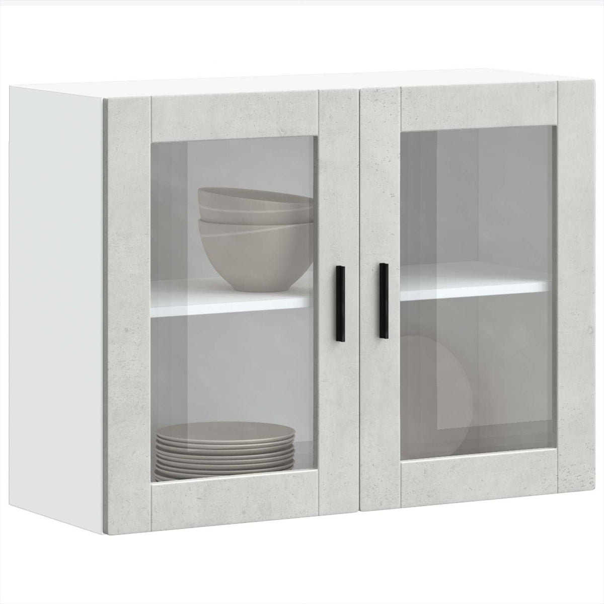 Pensile da Cucina con Porta in Vetro Porto Grigio Cemento