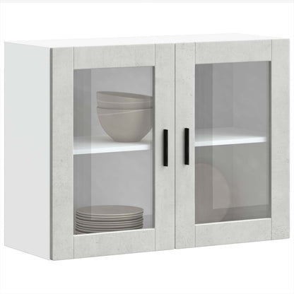 Pensile da Cucina con Porta in Vetro Porto Grigio Cemento