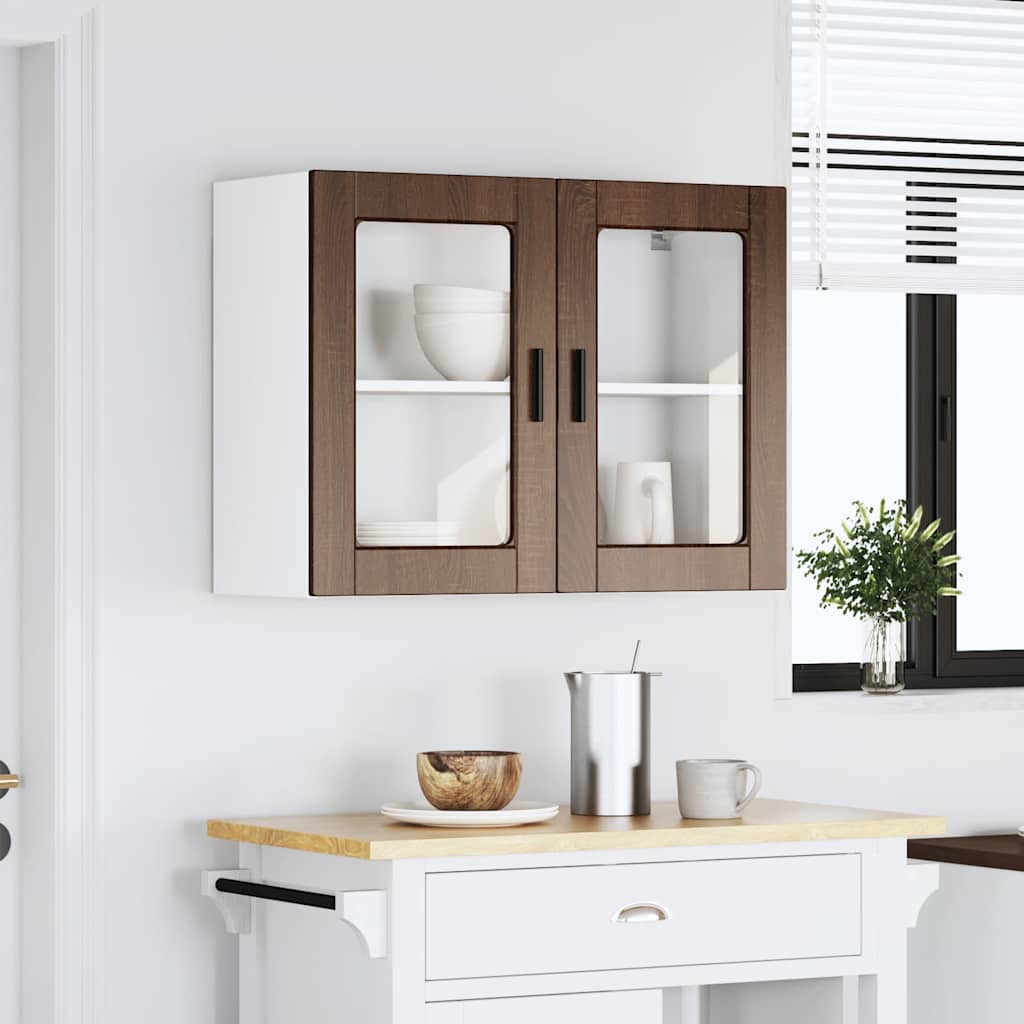Pensile da Cucina con Porta in Vetro Porto Rovere Marrone | homemem39