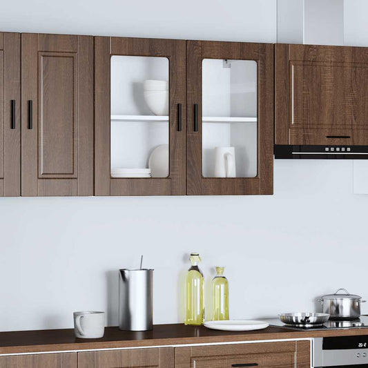 Pensile da Cucina con Porta in Vetro Porto Rovere Marrone