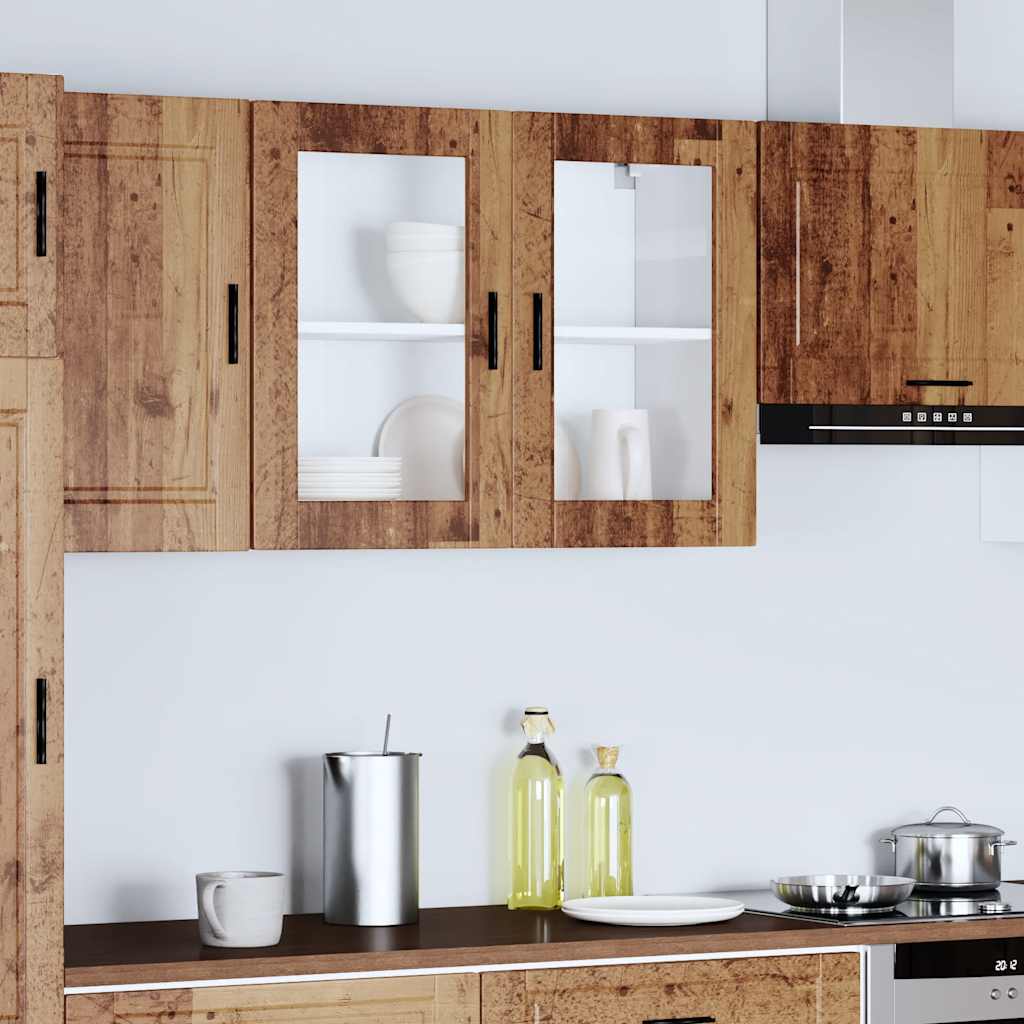 Pensile da Cucina con Porta in Vetro Porto Legno Vecchio - homemem39