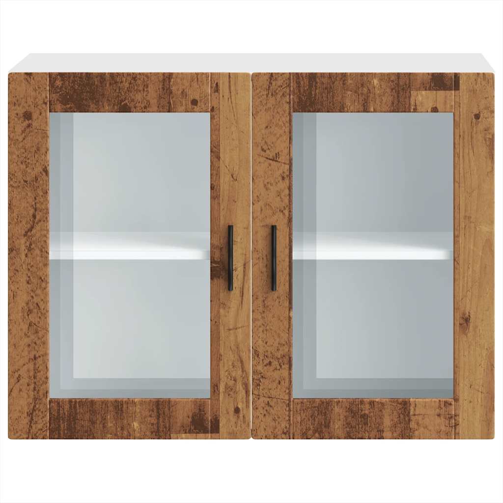 Pensile da Cucina con Porta in Vetro Porto Legno Vecchio - homemem39