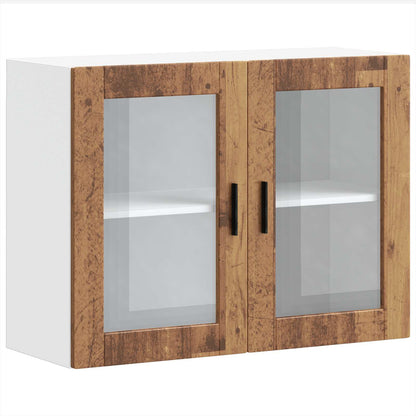 Pensile da Cucina con Porta in Vetro Porto Legno Vecchio
