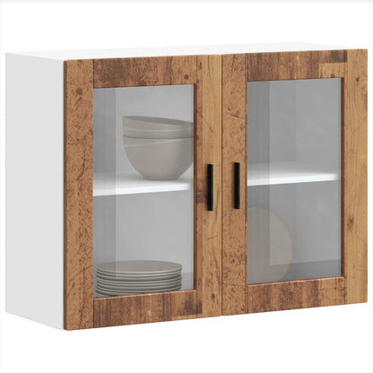 Pensile da Cucina con Porta in Vetro Porto Legno Vecchio