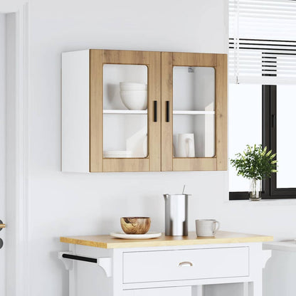Pensile da Cucina con Porta in Vetro Porto Rovere Artigianale | homemem39