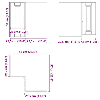 Pensile da Cucina ad Angolo Porto Bianco in Legno Multistrato | homemem39