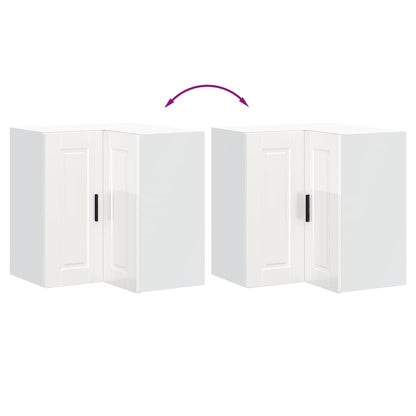 Pensile da Cucina ad Angolo Porto Bianco Lucido in Truciolato - homemem39