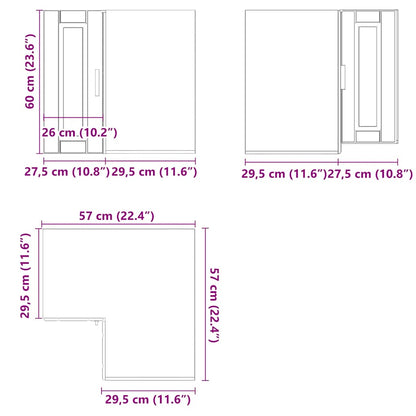 Pensile da Cucina ad Angolo Porto Rovere Fumo Legno Multistrato | homemem39