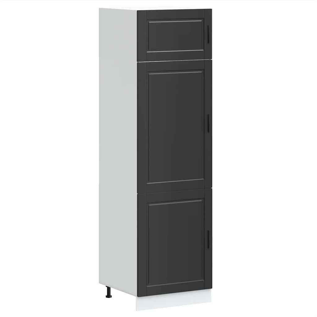 Armadio da Cucina Porto Nero in Legno Multistrato