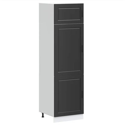 Armadio da Cucina Porto Nero in Legno Multistrato