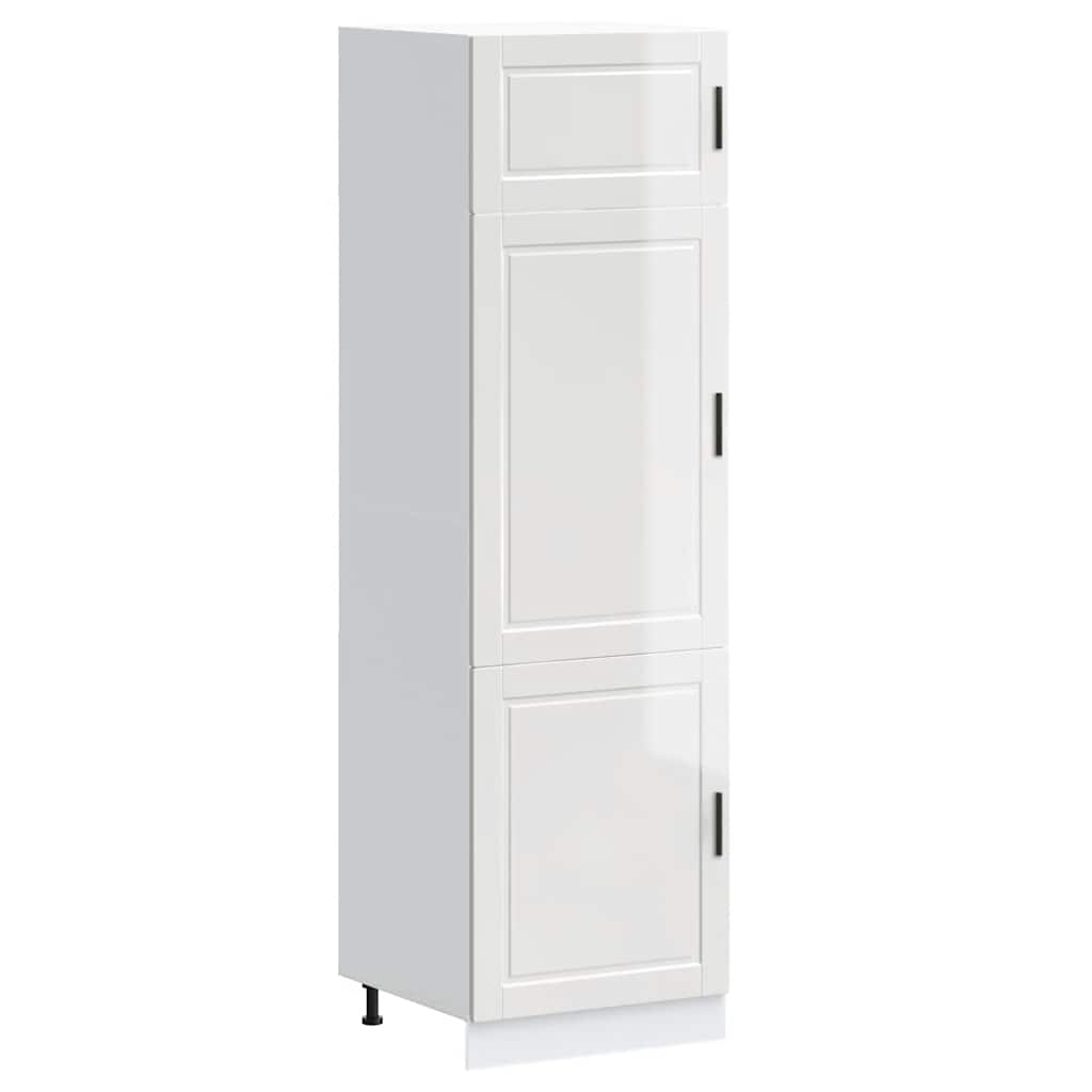 Armadio da Cucina Porto Bianco Lucido in Legno Multistrato - homemem39