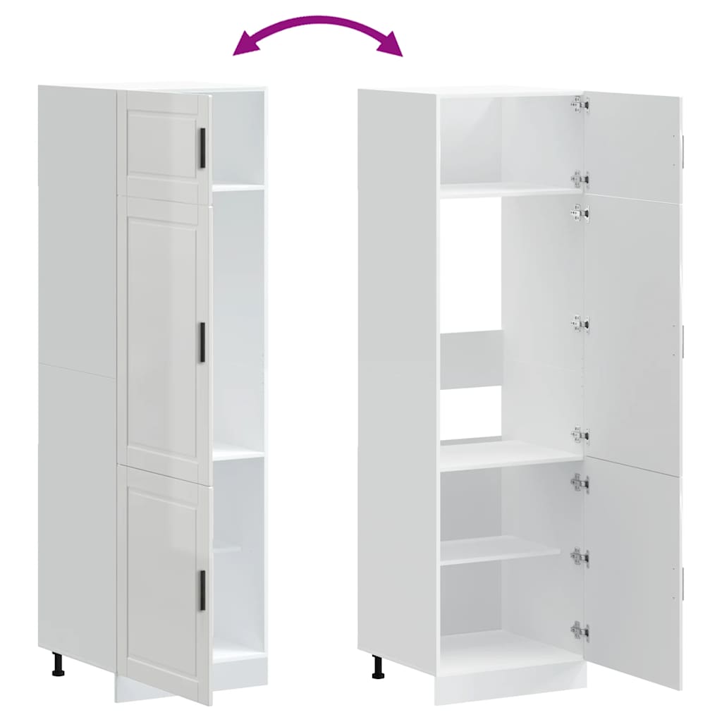 Armadio da Cucina Porto Bianco Lucido in Legno Multistrato - homemem39