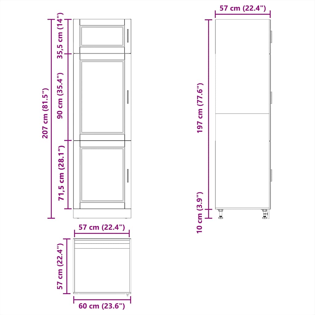 Armadio da Cucina Porto Bianco Lucido in Legno Multistrato | homemem39