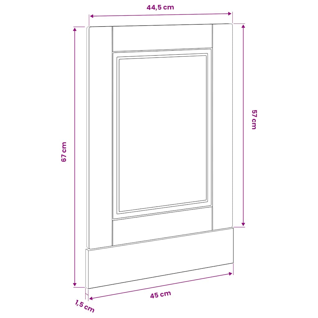 Pannello Lavastoviglie Porto Grigio Sonoma 45x1,5x57 cm | homemem39