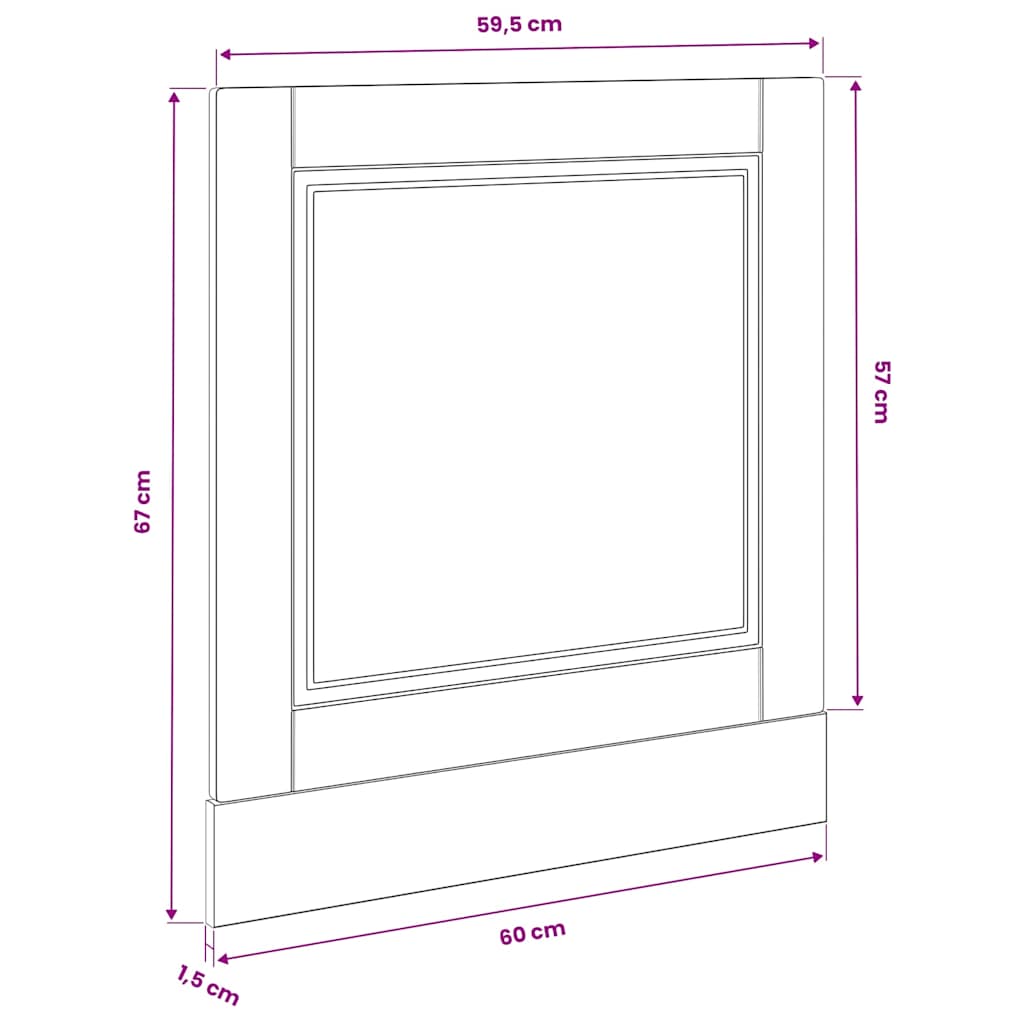 Pannello Lavastoviglie Porto Bianco Lucido 60x1,5x57 cm