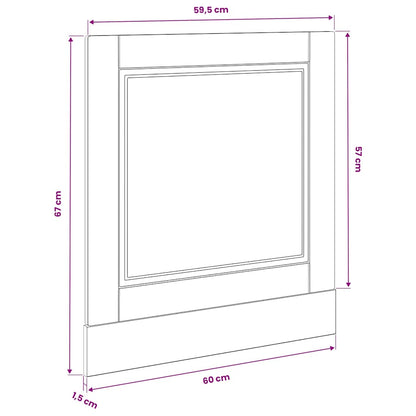 Pannello Lavastoviglie Porto Grigio Sonoma 60x1,5x57 cm