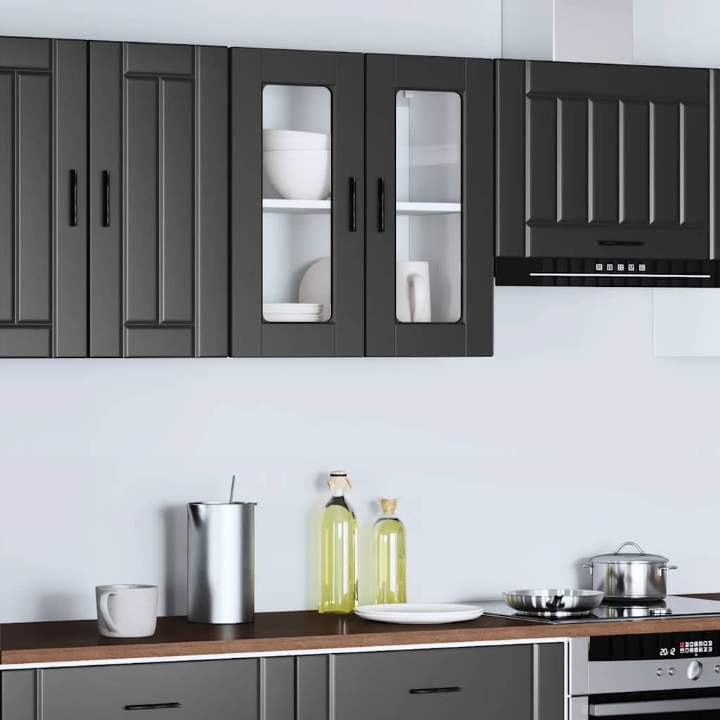 Pensile da Cucina con Porta in Vetro Porto Nero