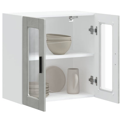 Pensile da Cucina con Porta in Vetro Porto Grigio Cemento