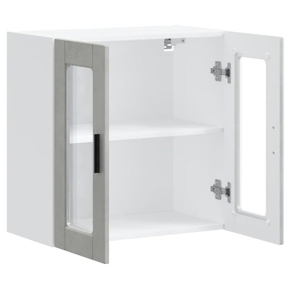 Pensile da Cucina con Porta in Vetro Porto Grigio Cemento