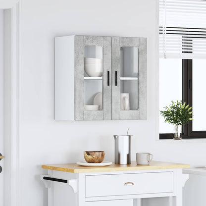 Pensile da Cucina con Porta in Vetro Porto Grigio Cemento