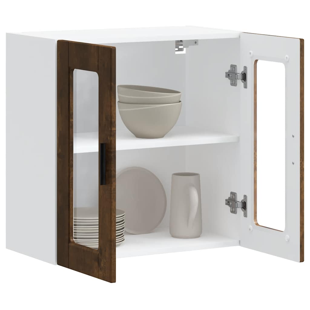 Pensile da Cucina con Porta in Vetro Porto Rovere Fumo | homemem39