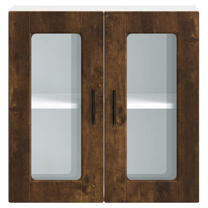 Pensile da Cucina con Porta in Vetro Porto Rovere Fumo