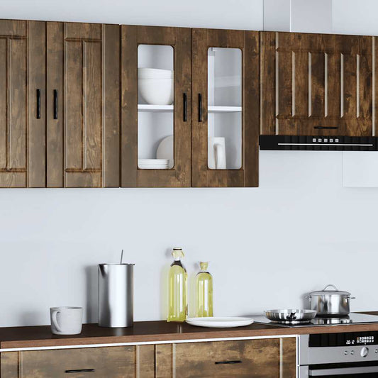 Pensile da Cucina con Porta in Vetro Porto Rovere Fumo
