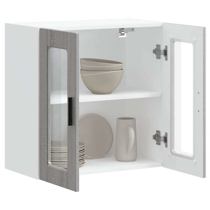 Pensile da Cucina con Porta in Vetro Porto Grigio Sonoma