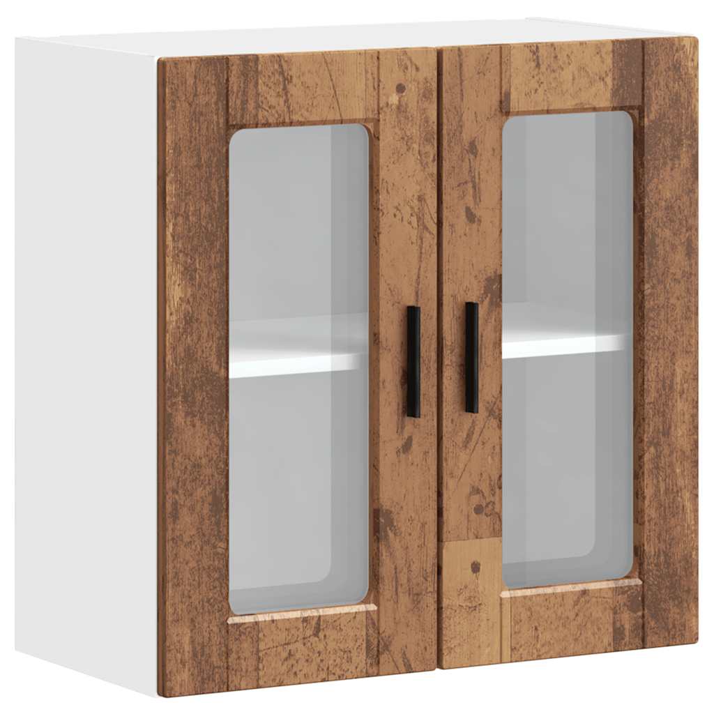 Pensile da Cucina con Porta in Vetro Porto Legno Vecchio