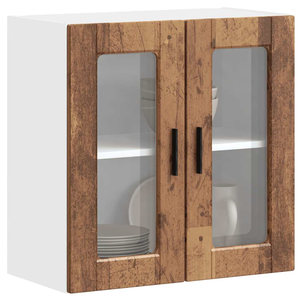 Pensile da Cucina con Porta in Vetro Porto Legno Vecchio