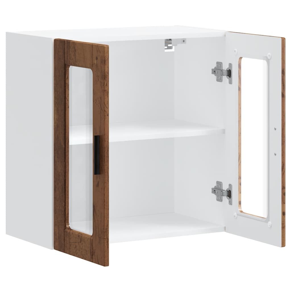 Pensile da Cucina con Porta in Vetro Porto Legno Vecchio