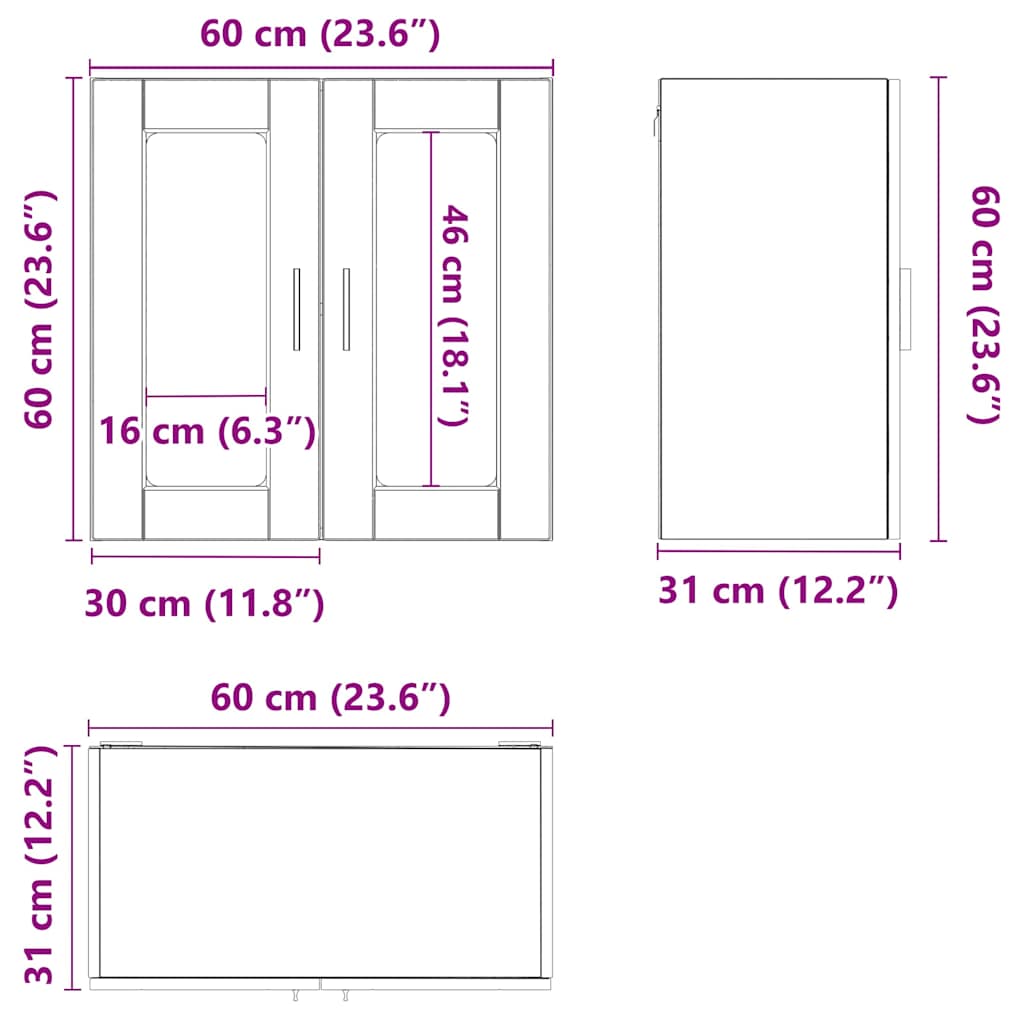 Pensile da Cucina con Porta in Vetro Porto Rovere Artigianale