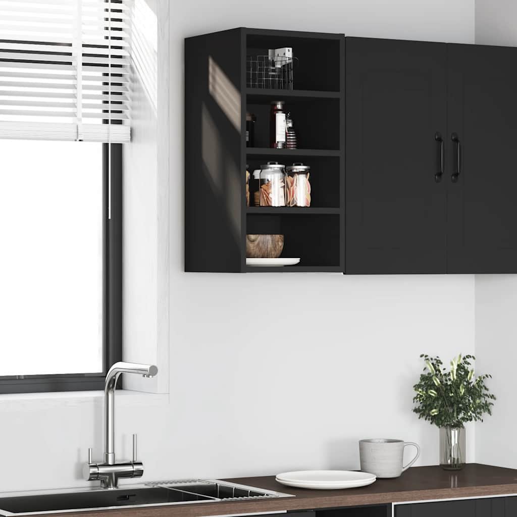 Mobile Pensile “Riga” Nero 30x29,5x60 cm in Legno Multistrato | homemem39