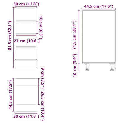 Armadio Inferiore “Riga” Rovere Artigianale 30x44,5x81,5 cm