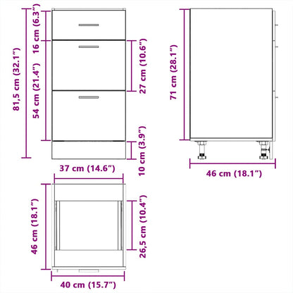 Armadio Inferiore “Lyon” Grigio Cemento 40x46x81,5cm | homemem39