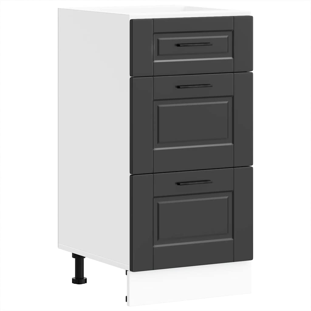 Mobiletto da cucina "Porto" nero in legno ingegnerizzato